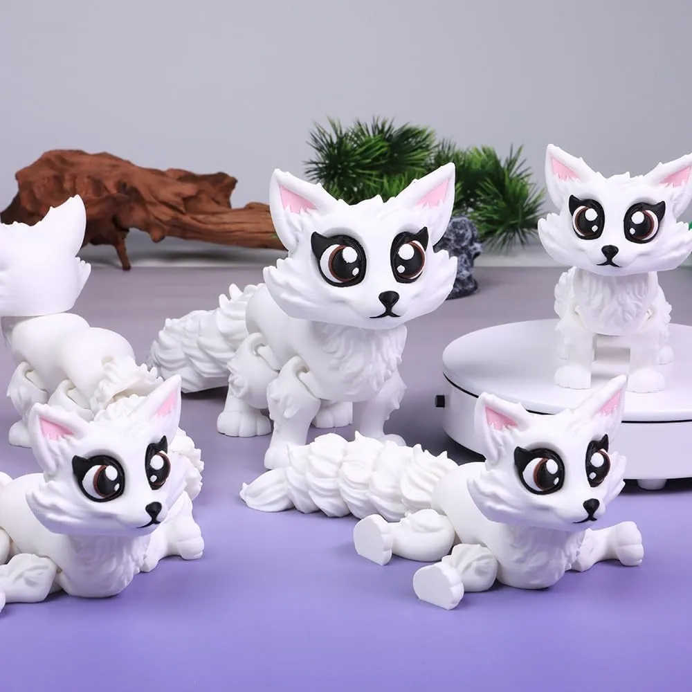 3D Printed Fox,3D Printed Animals Fidget Toys,Decor for Stress Relief,Adults Fidget Toys for Autism ADHD,Cute Fox Desktop Pet Decoration (Large)