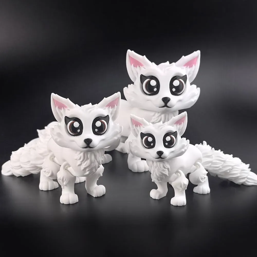 3D Printed Fox,3D Printed Animals Fidget Toys,Decor for Stress Relief,Adults Fidget Toys for Autism ADHD,Cute Fox Desktop Pet Decoration (Large)
