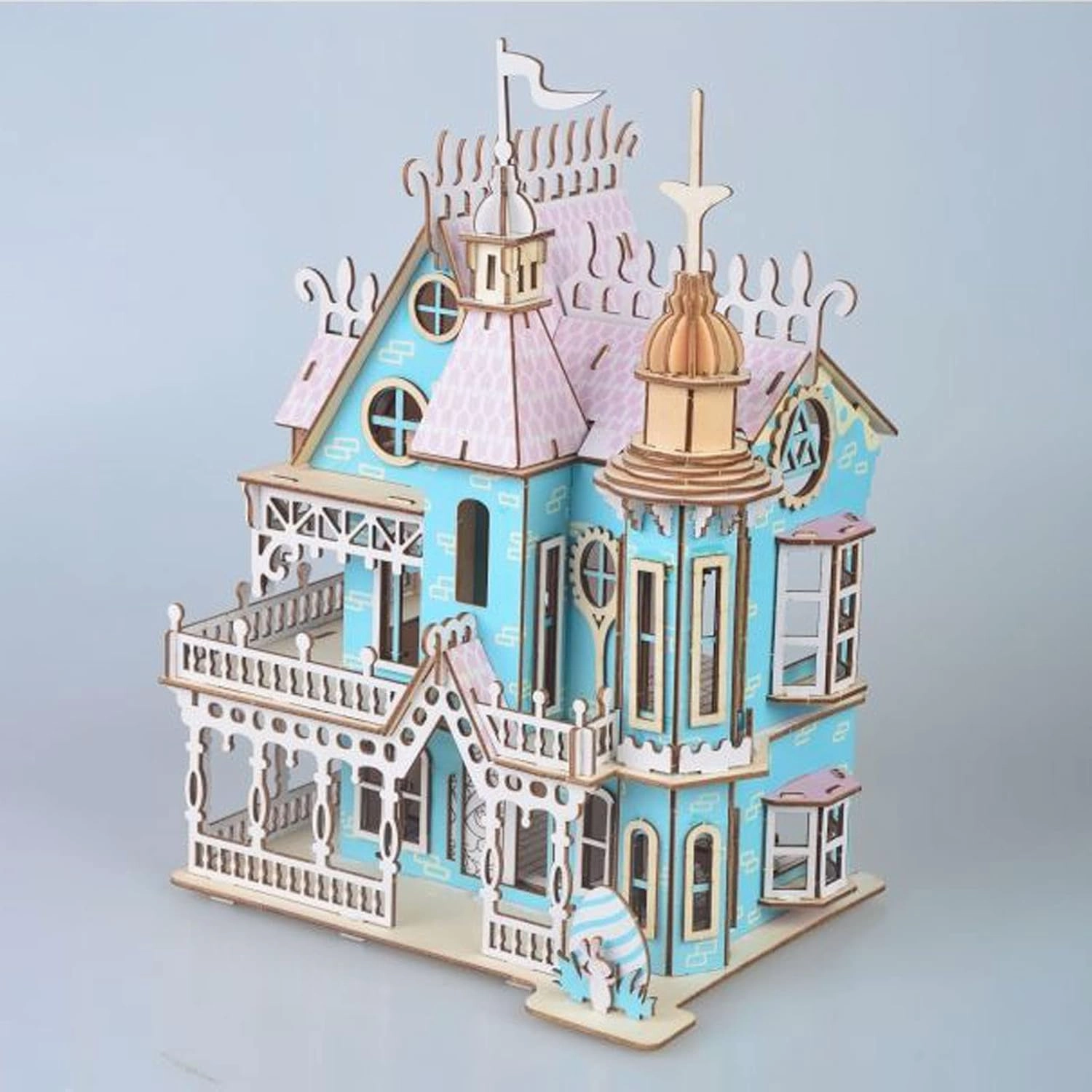 3D Puzzle Dollhouse for Kids, 3D Jigsaw Dollhouse Puzzle for Girls - Educational Paper Craft Toys for Game Xmas Birthday Easter Gifts, Easy to Assemble ，174pcs