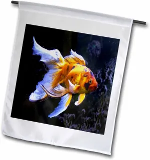 3dRose Taiche - Photography - Goldfish - Photograph Of A Pet Goldfish - Flags (fl-361089-2)