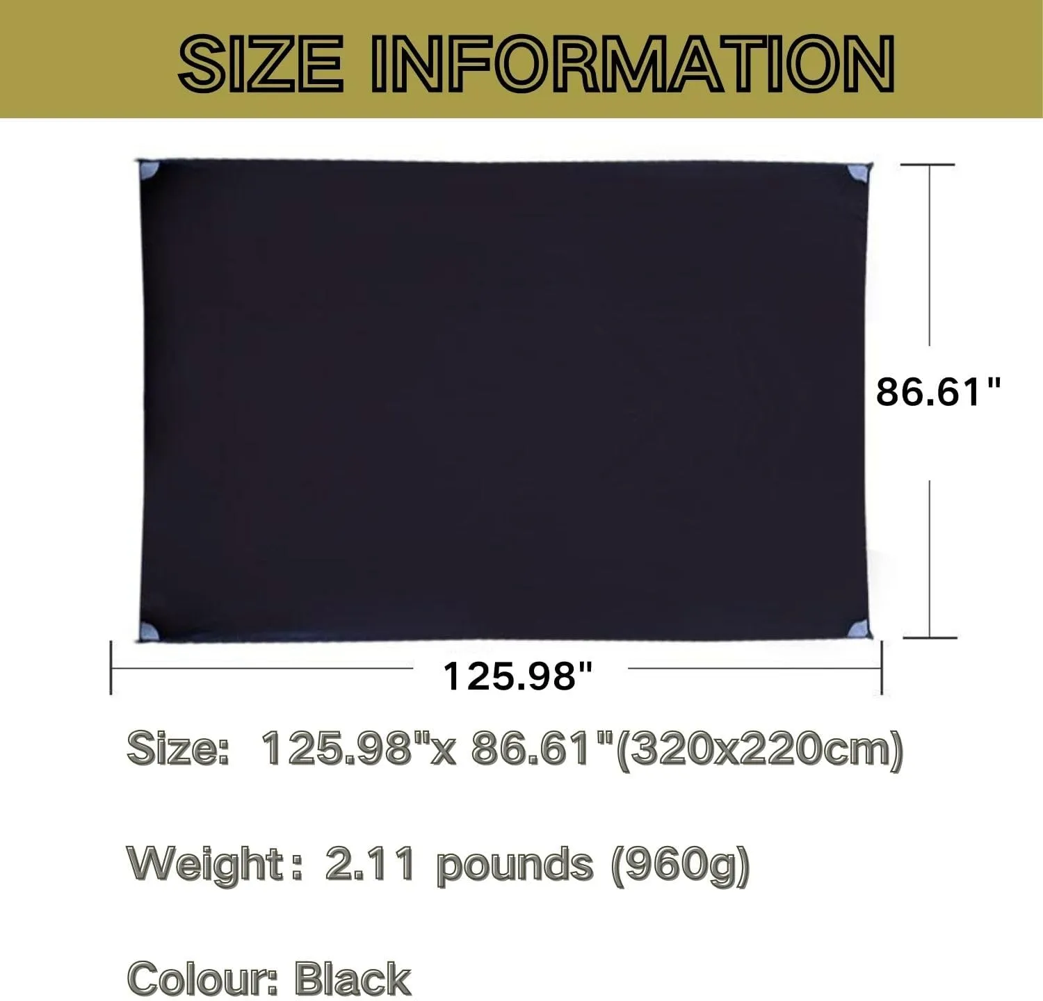 3F UL Gear JIACHONG16 beetle16 Ground Sheet Mat, Ultralight Camping Tarp Under Tent, Tent Footprint, Tent Flooring, Ground Cloth for Outdoor (125.98"x 86.61"(for Extended Vestibule Tent))