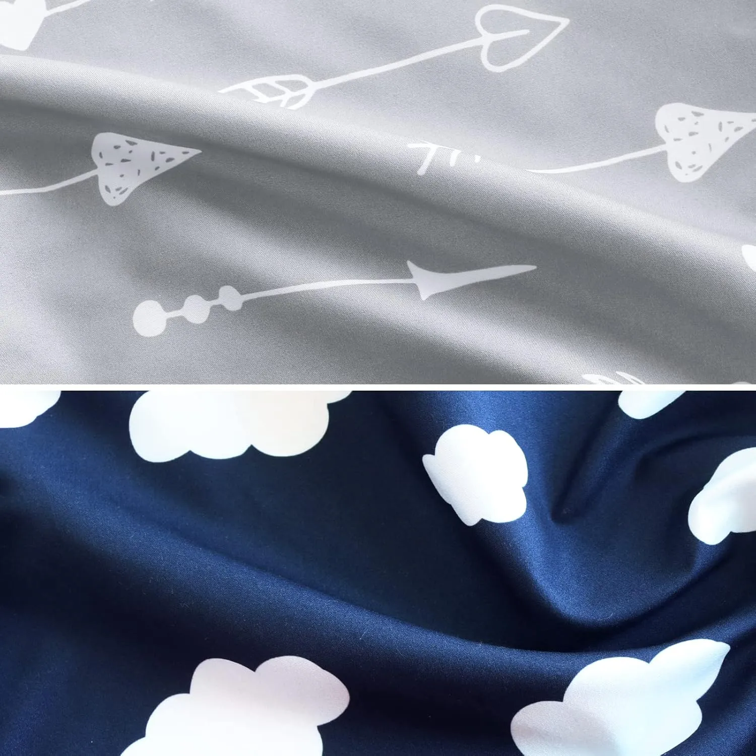 4 Pack Pack and Play Fitted Sheets Fits Graco Pack n Play Playard, Pamo Babe, Zodiak, Baby Trend Portable Playard and Other 27 x 39 Playpen Mattress, Ultra Soft and Skin-Friendly, Navy Cloud