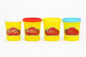 4-Piece Playdough Gift Set (HASB5517BAMZ) – Four-Color Pack, Primary Colors, Large Containers, Party Favors, and Bulk Pack for Classroom
