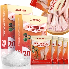 40 Pack Tea Tree Oil Foot Soak with Epsom Salt Lavender Foot Soak Salts for Dry Cracked Feet Soaker – Pedicure Supplies Foot SpaToenail Athletes Foot, Foot Odor Scent, Softens Calluses
