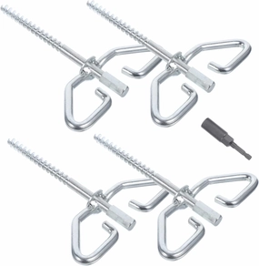 4 Pack Electric Ice Nails for Ice Fishing Shelter Ice Gear Stable Anchors for Winter Ice Fishing Hut Accessories