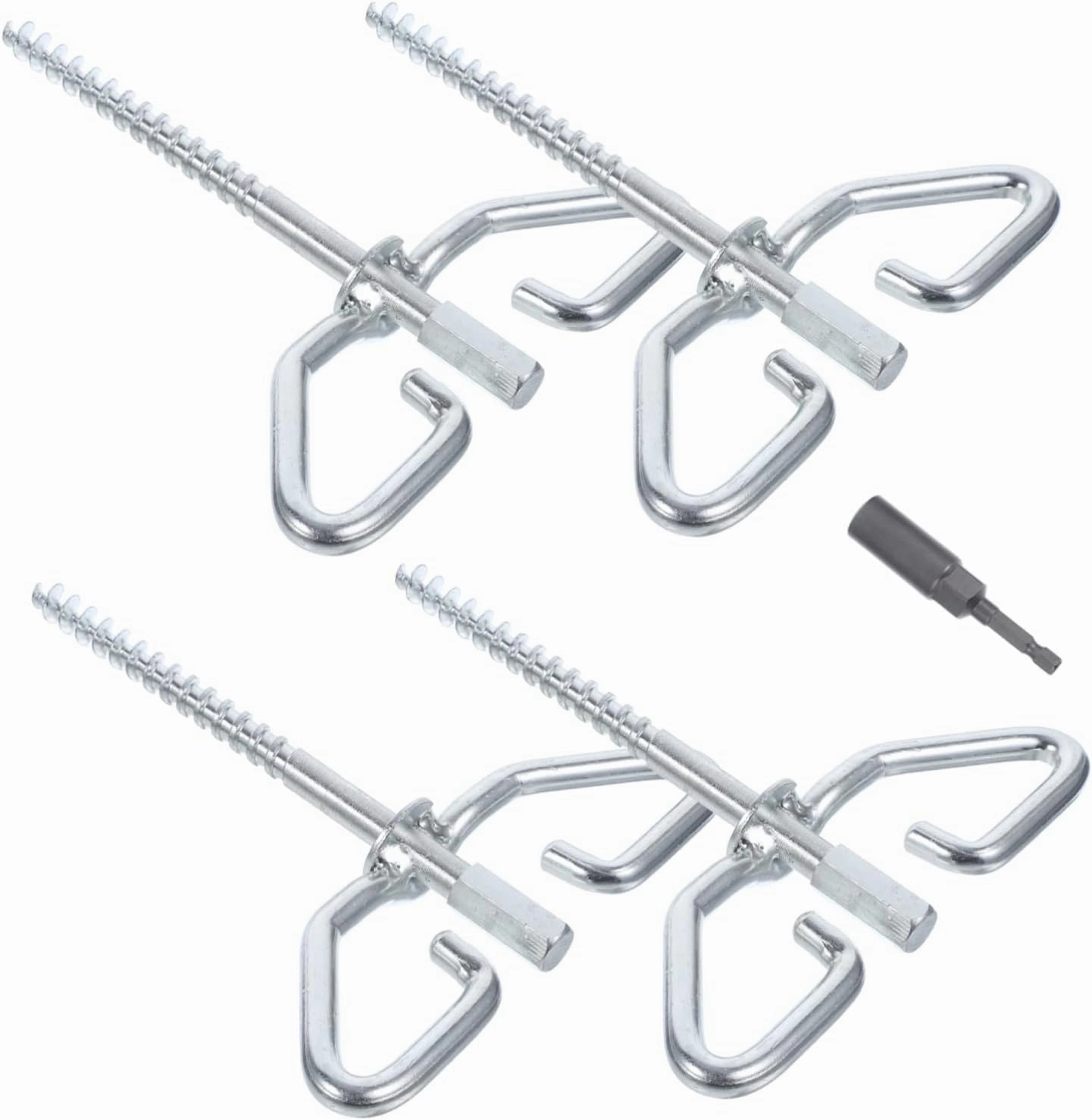 4 Pack Electric Ice Nails for Ice Fishing Shelter Ice Gear Stable Anchors for Winter Ice Fishing Hut Accessories