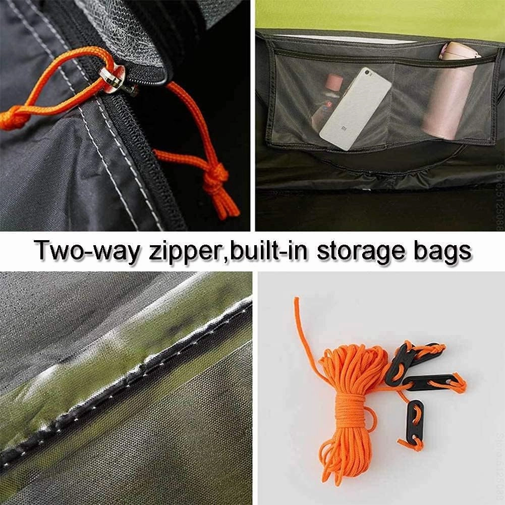 4-Person Pop-Up Camping Tent - Waterproof, UV Protection, Portable - Ideal for Family Camping & Hiking - Includes Carrying Bag