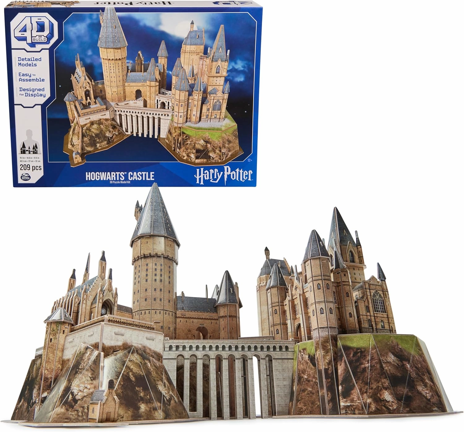 4D Build, Harry Potter Hogwarts Castle 3D Puzzle Model Kit 209 Pcs | Harry Potter Gifts Desk Decor | Building Toys | 3D Puzzles for Adults & Teens 12 