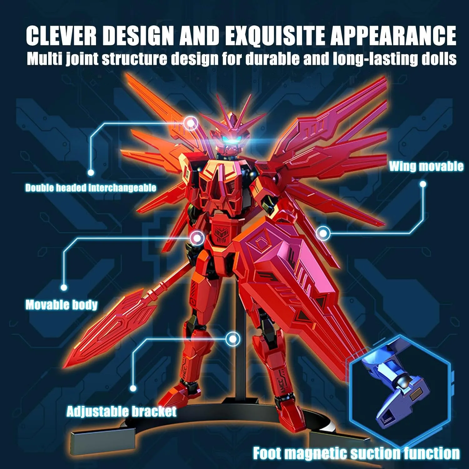 4PCS Assembly Completed T13 Action Figure Set,Multi-Articular Lucky Mobile Robot Nova T-13,Dummy Robot 13 mision 13 figuras Lucky 13 Desktop Decorations for Game Lovers Toy (4PCS-Combination 13)
