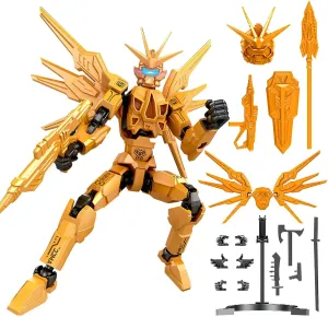 4PCS Assembly Completed T13 Action Figure Set,Multi-Articular Lucky Mobile Robot Nova T-13,Dummy Robot 13 mision 13 figuras Lucky 13 Desktop Decorations for Game Lovers Toy (4PCS-Combination 13)