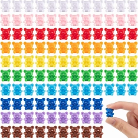 500 Pcs Mini Colored Bears Counters 0.62 Inch Rainbow Classification Sorting Bears Color Plastic Counting for Age 6  Family Preschool Learning Toys, 10 Color