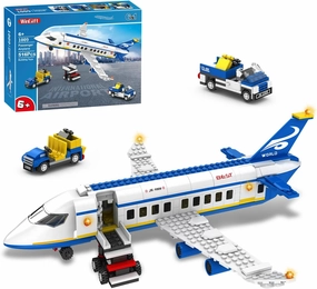 516 Pcs City Passenger Airplane Building Set, 6 IN1 Plane Building Blocks Toys, STEM Aircraft Bricks with Shuttle Bus, Baggage Truck,Airplanes Model Toys Gifts for Adults Boys Girls Age 6-12 