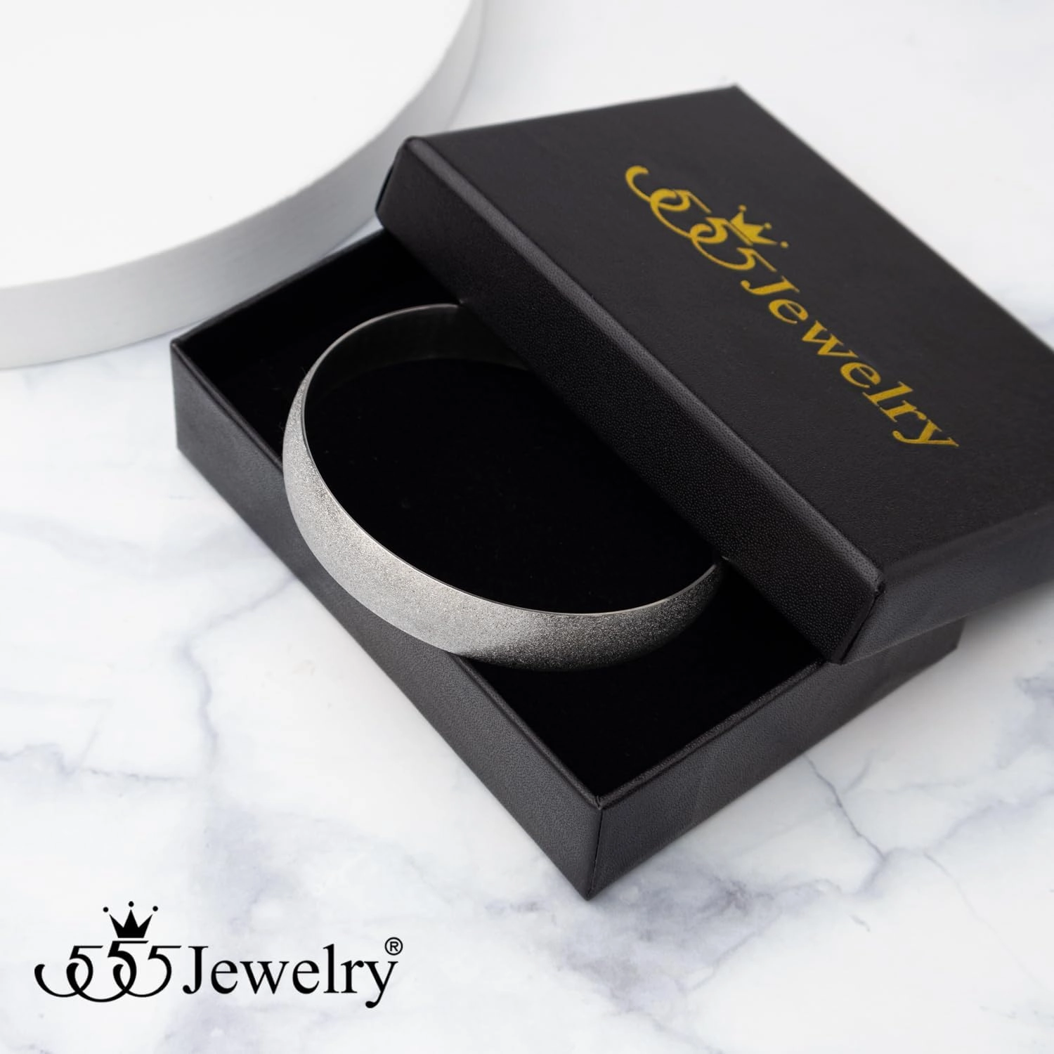 555Jewelry 12mm Wide Stainless Steel Solid Slip On Bangle Bracelet for Women With Small Wrist