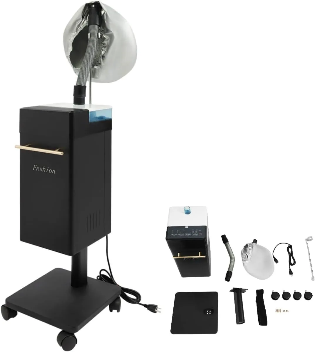 650W Professional Hair Steamer Multifunctional Nano Steamer for Hair 110V Stand up Hair Steamer for Deep Conditioning (Black)