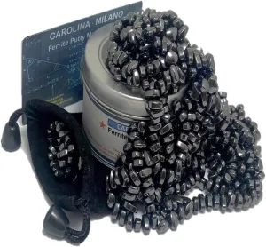 700 PCS Black Crags Ferrite Putty for Adults Ferrite Stones, Satisfying Fun Fidget Office Desk Toy, Shiny Black Color Beads with Separator Card, Storage Bag & a tin Box, 350gr