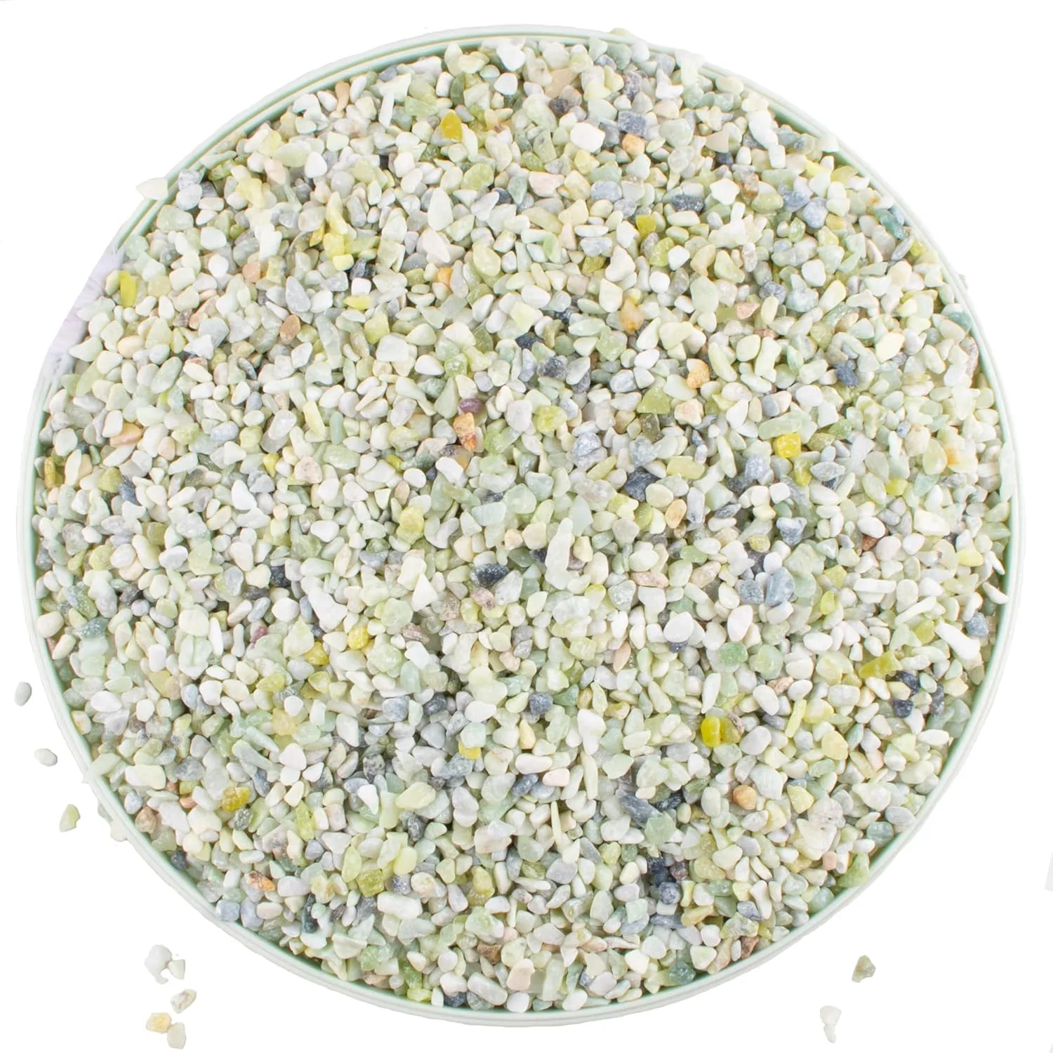 7lb Jade Bean Sand Stone-Succulents and Cactus Bonsai DIY Projects Rocks,Decorative Gravel for Plants and Vases Fillers,Terrarium,Fairy Gardening,Natural Stone Top Dressing for Potted Plants (1/4Inch)