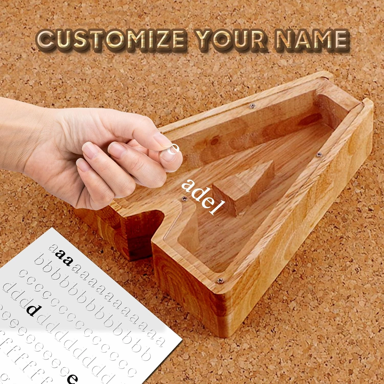 9.11 inch Large Letter Wooden Piggy-Bank for Kids Boys Girls Adults Personalized Piggy-Bank 26 Alphabet Custom Name DIY A-Z Letter Coin Bank Perfect for Kids Adults Gift and Home Decoration