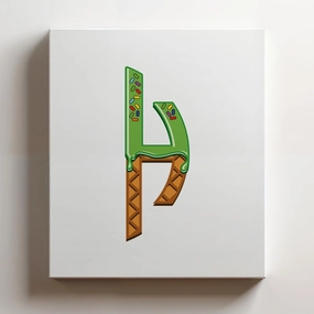 (24x36x1.25 In) Gallery Wrapped Canvas Wall Art Print of Mint Ice Cream Font H - 100% Cotton, Ready to Hang, High-Definition Giclée Printing, Fade-Resistant, Modern Home & | ANDUNCAd532511WH