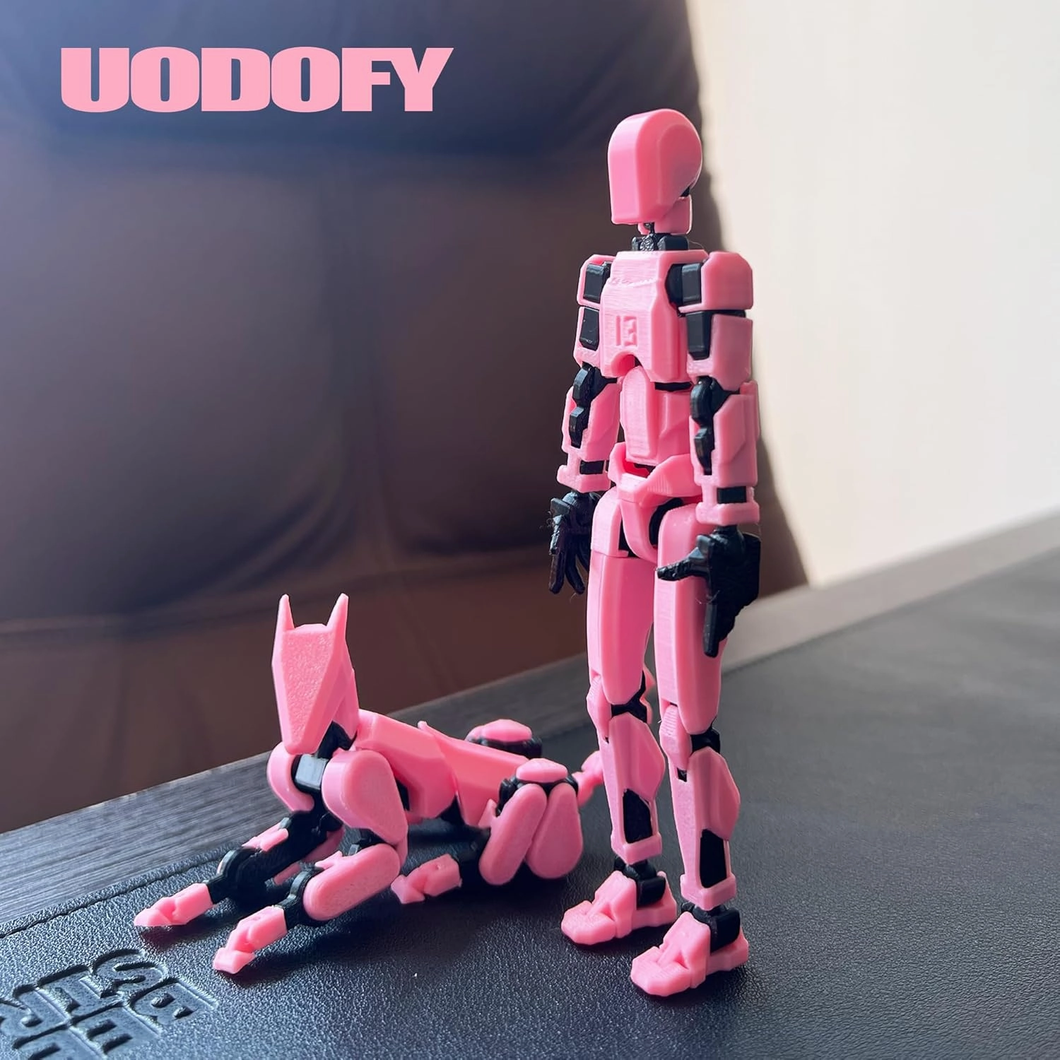(Assembly Completed) T13 Action Figure Set, 3D Printed Toys Robo 13 Action Figure,Dummy 13 Titan 13 Action Figure (Pink Black   Dog)