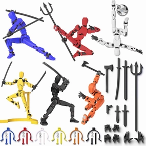 [Assembly Required] Dummy13 Magnetic Action Figure Set, Anti-Gravity Style, T13 Action Figure Stand, Magnetic Articulated Figures, 3D Printed Multi-Jointed Movable Robot (6 PCS)