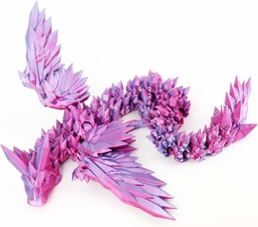 ACOCOFE 3D Printed Dragon with Wings, 18 inch Flying Dragon Articulated Winged Dragon, Mystery Crystal Dragon,Home Office Decor Gift (Dream Blue)