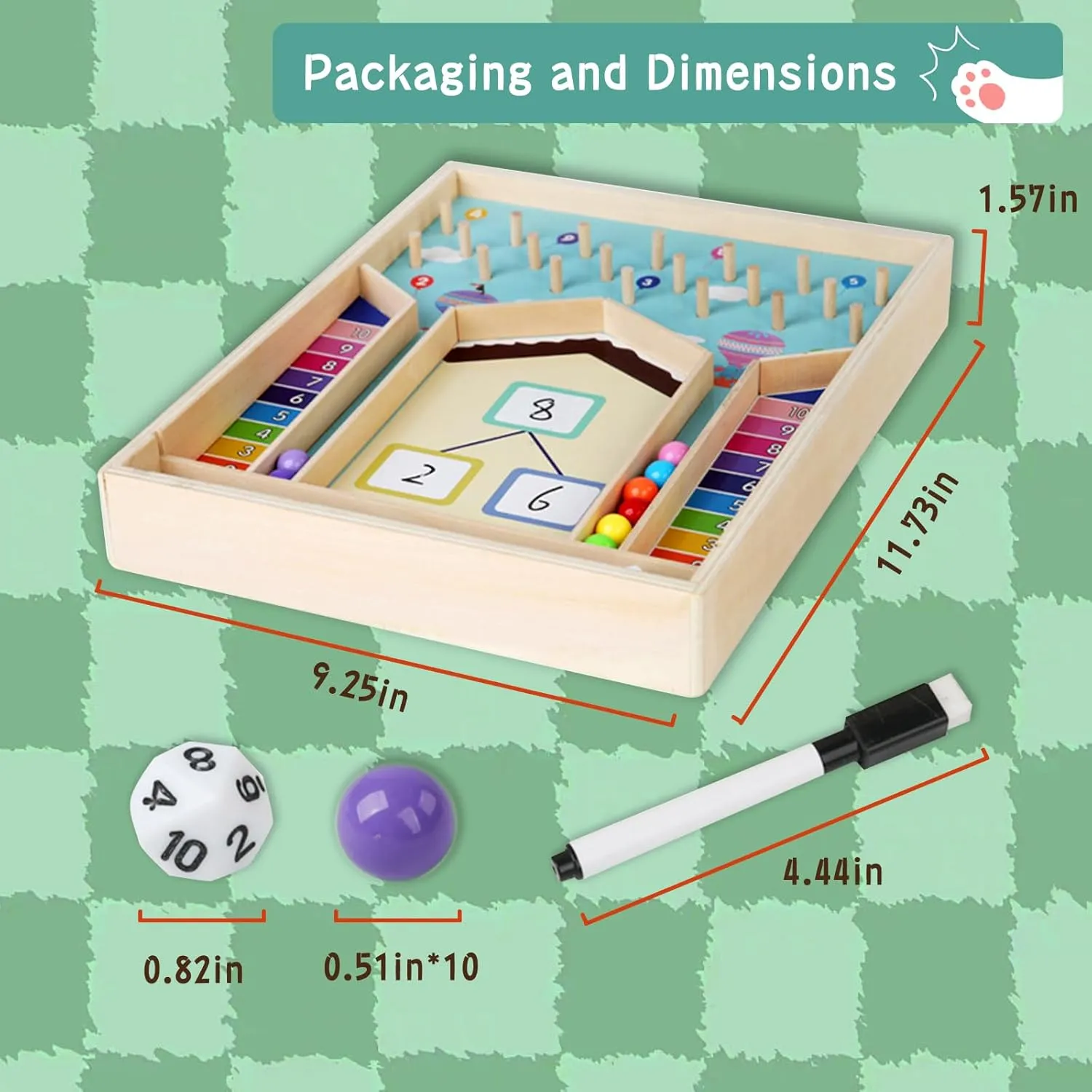 Addition Within 10 Counting & Decomposition Math Game Manipulatives Montessori Educational Toys 1 2 3 Year Old, Kindergarten Preschool 1st Grade Learning Activities, Graduation Birthday Gift Boy Girl