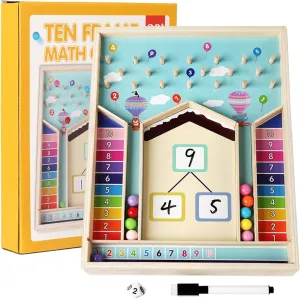 Addition Within 10 Counting & Decomposition Math Game Manipulatives Montessori Educational Toys 1 2 3 Year Old, Kindergarten Preschool 1st Grade Learning Activities, Graduation Birthday Gift Boy Girl