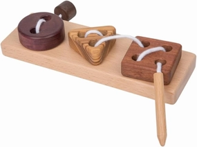 Adena Montessori Wooden Lacing Threading Toys,Geometric Lacing Toys for Toddlers,Educational Threading Shapes for Kids,Fine Motor Skills Gift for 1 2 3 4 Years Old Toddlers Baby Kids
