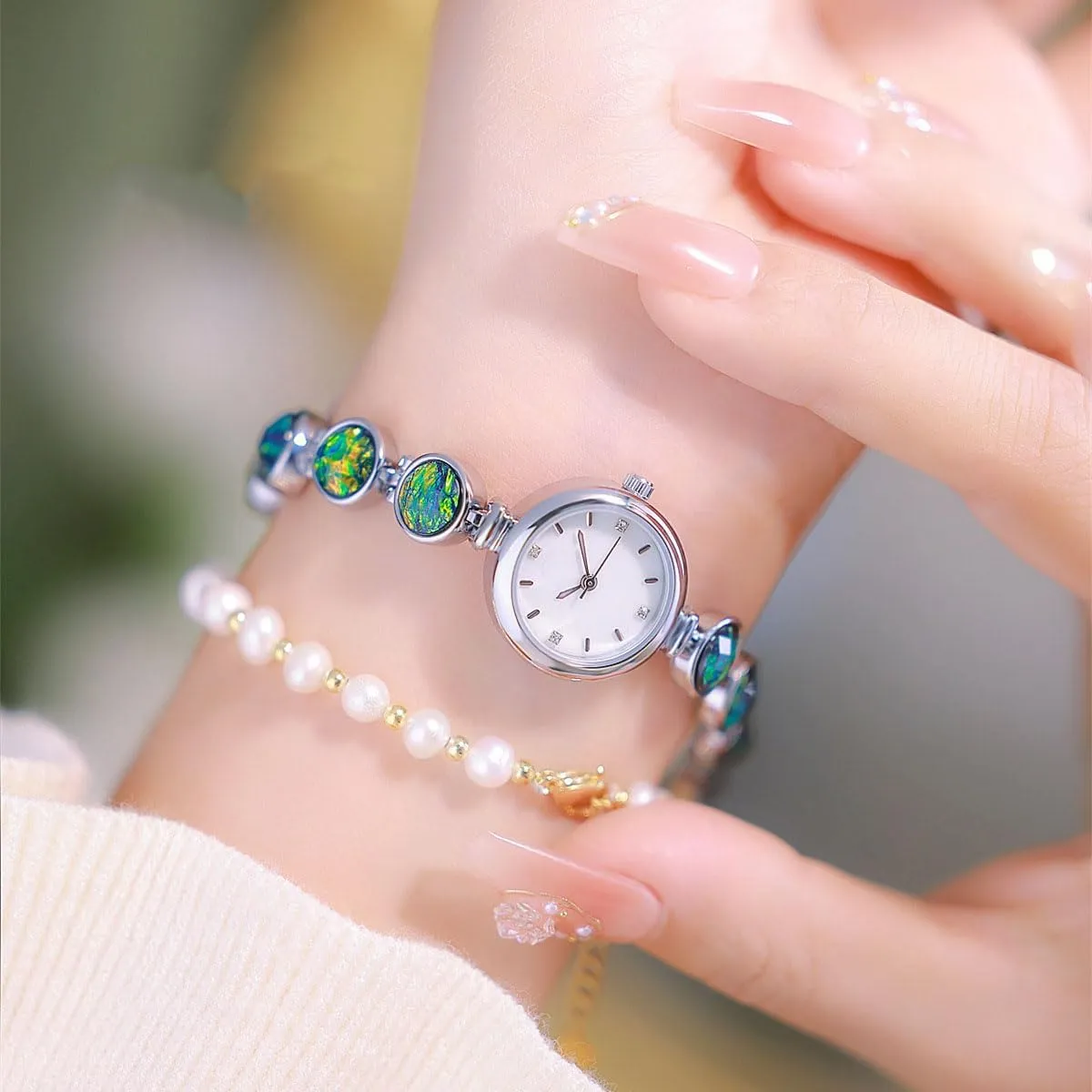 ADSBIAOYE Women's Watches Luxury Vintage Crystal Diamond Bracelet Watch Ladies Fashion Dress Quartz Wrist Watch Stainless Steel Waterproof Gift Watch