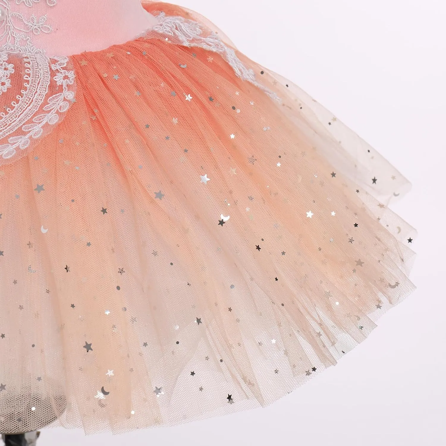 AFAVOM Ballet Leotards for Girls Lace Flower Camisole Leotard Skirt Performance Swan Ballet Dance Dress Ballerina Dancewear