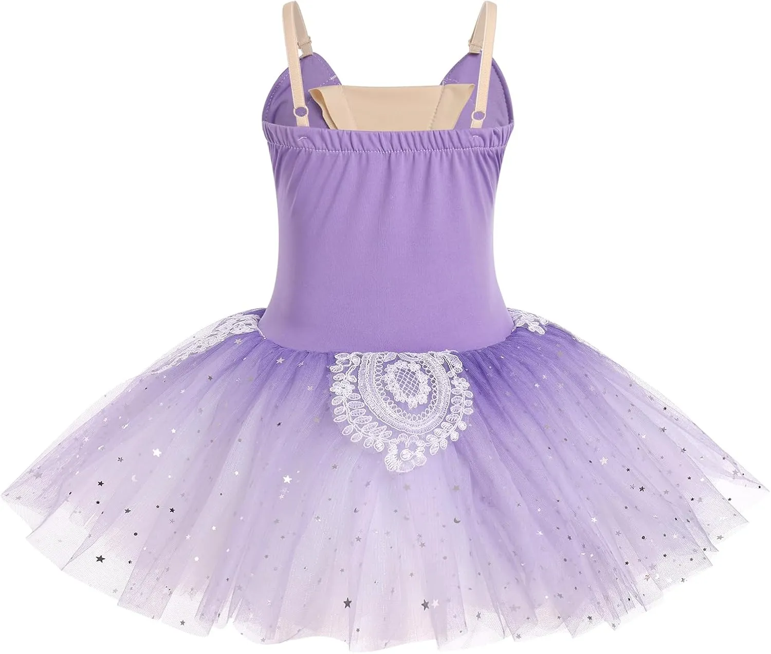 AFAVOM Ballet Leotards for Girls Lace Flower Camisole Leotard Skirt Performance Swan Ballet Dance Dress Ballerina Dancewear