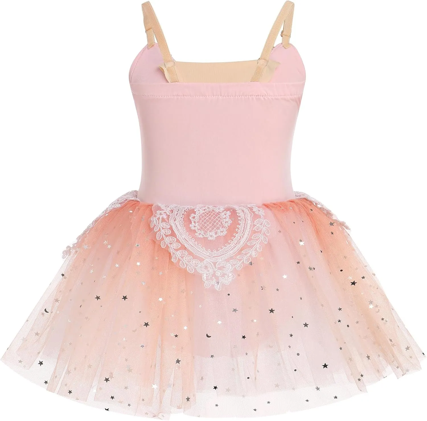 AFAVOM Ballet Leotards for Girls Lace Flower Camisole Leotard Skirt Performance Swan Ballet Dance Dress Ballerina Dancewear