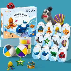 Air-Dry Clay Kit,Modeling Clay for Kids,Non-Toxic, Ultra-Light, 12 Marine Animals‌ Molding Magic Clay with Tools & Guide| Creative DIY Arts & Crafts Gifts for Boys & Girls Ages 3-12