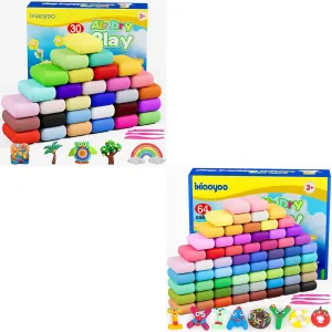 Air Dry Clay Set, 94Pcs Modeling Clay for Kids, DIY Model Magic Clay, Soft and Non-Sticky, Colorful Clay Starter Kit withTools & Accessories, Ideal Gift for Kids (30 64Colors)