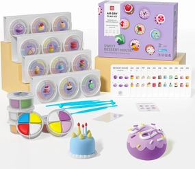Air Dry Clay Kit - Modeling Clay for Kids mit Sculpting Tools und Tutorial, Ultra Light & Soft, Safe & Non-Toxic, DIY Model Magic Clay 12 Cans 48 Colors, Creative Art Crafts Toys Gifts for Girls Boys