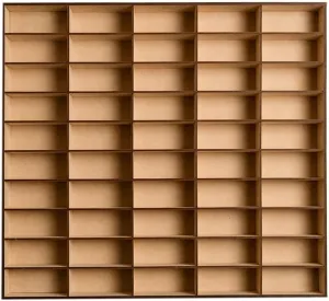 Alejandro Cortes Premium Storage Wooden MDF Display Case Organizer for 50 1/64 Scale Diecast Cars - Natural Finish Wall Mount Storage Shelf for Collectors