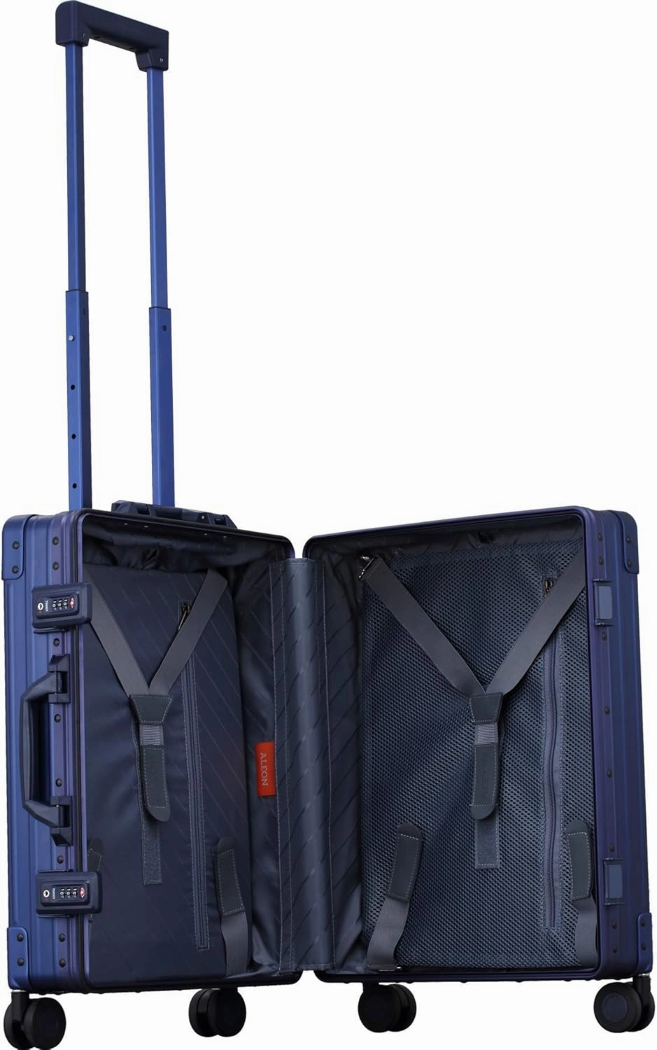 Aleon 21 Inch International Aluminum Carry-On Luggage - Hardside Lightweight Carry-On Suitcase, TSA Approved, Hard Shell Suitcase, Airline Approved Hard Spinner Wheels Luggage (Sapphire)