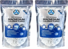 All Natural Magnesium Chloride Flakes, Bathing Alternative to Epsom Salt, Rapid Absorption Efficiency for Wellness and Relaxation, Numerous Foot Soak Health Benefits - 2lb Bulk Bag (2 Pack)
