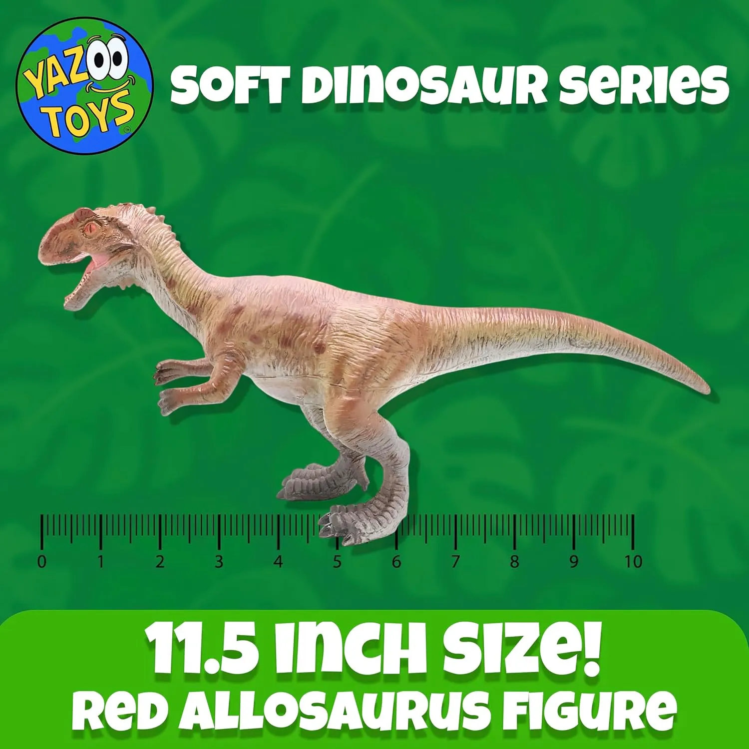 Allosaurus Red Soft Dinosaur Toy Figure for Kids - Realistic Dinosaur with Safe, Soft Material - Educational and Fun Prehistoric Play for Boys and Girls