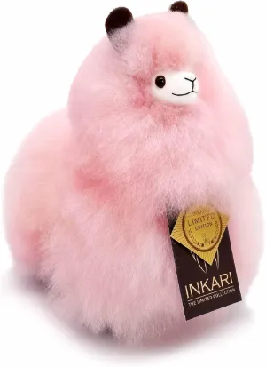 Alpaca Stuffed Animal I 9 inch I Made of Real Alpaca Wool – Super Cute Alpaca Plush Toy (Rainbow-CottonCandy)