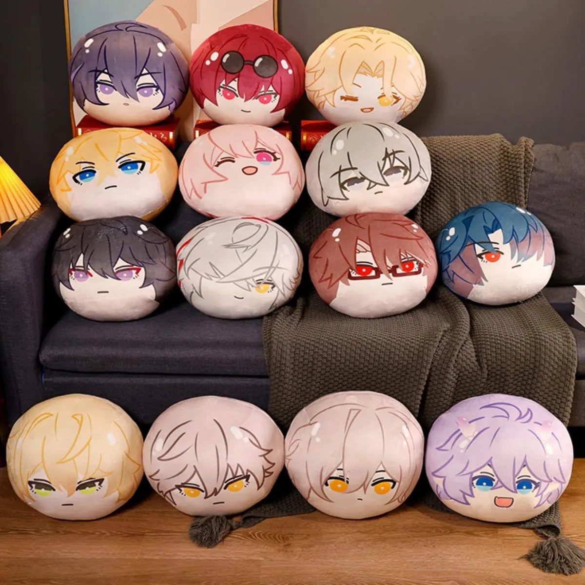 Anime Figure Sphericity Plush Pillow Plush Toy Throw Pillow for Halloween Cosplay Decorations Birthday Toys 11.8in (March 7th)