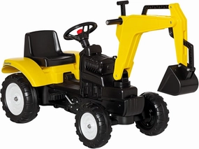Aosom Kids Ride On Excavator, Pedal Digger, Construction Truck with Horn for Kids and Toddlers 3 , Yellow