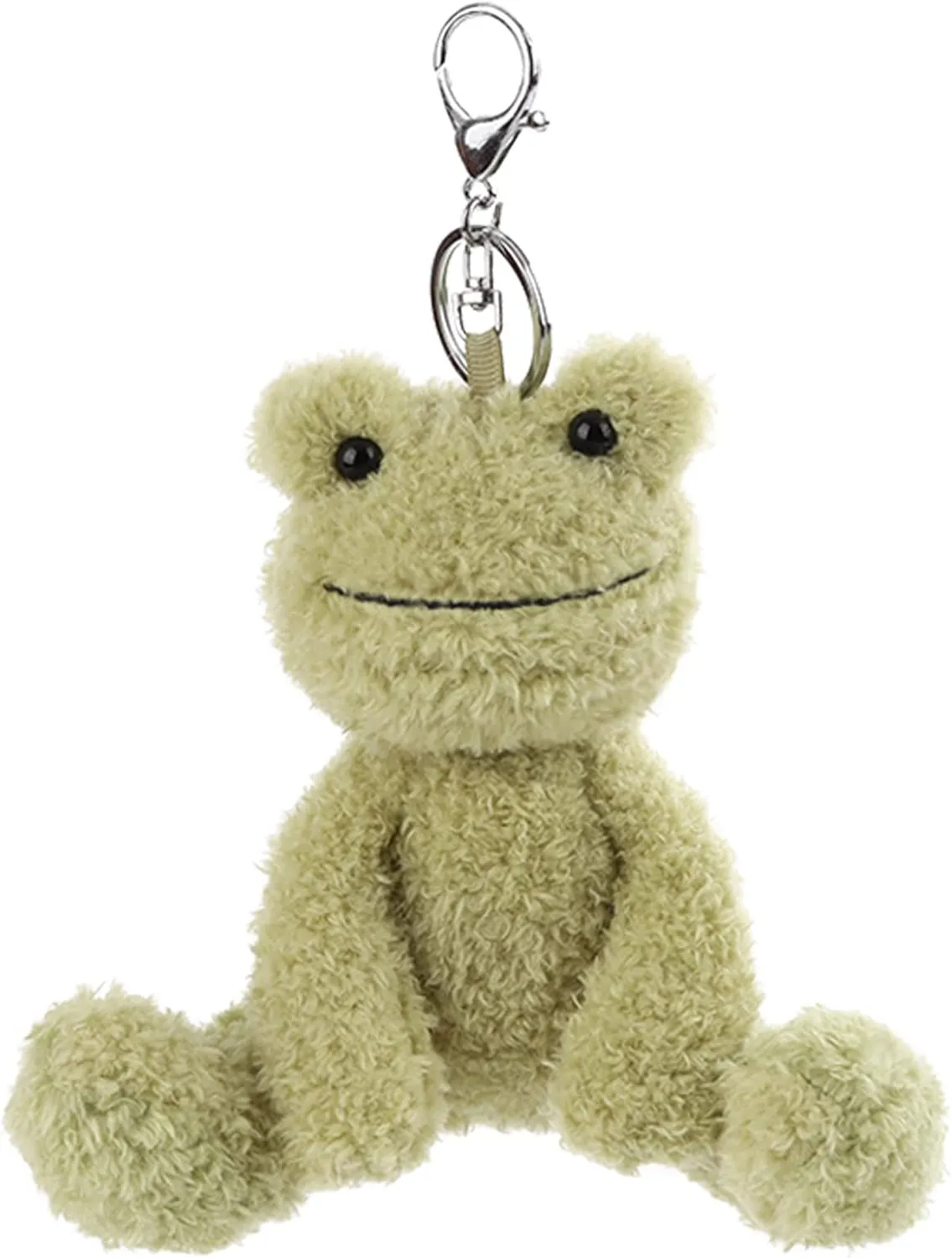 Apricot Lamb Cute Toys Plush Green frog Stuffed Animal Soft Keychain for Kids Bag, Purse, Backpack, Handbag (6 Inches)