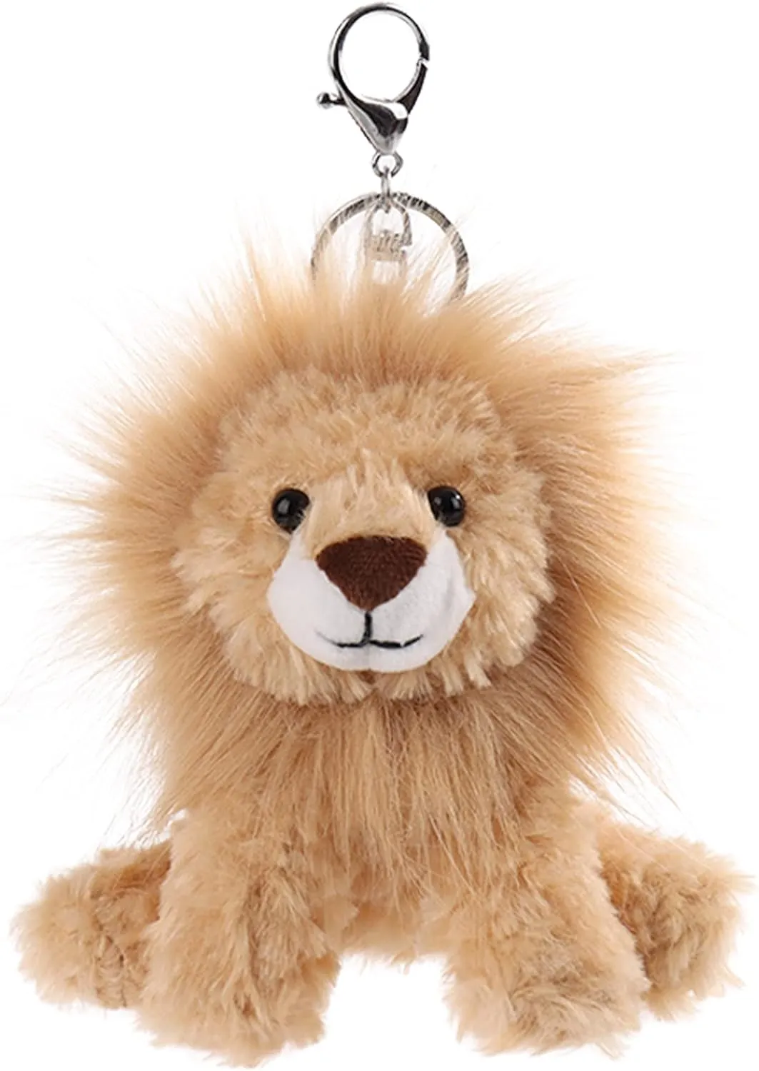 Apricot Lamb Cute Toys Plush Yellow Lion Stuffed Animal Soft Keychain for Kids Bag, Purse, Backpack, Handbag