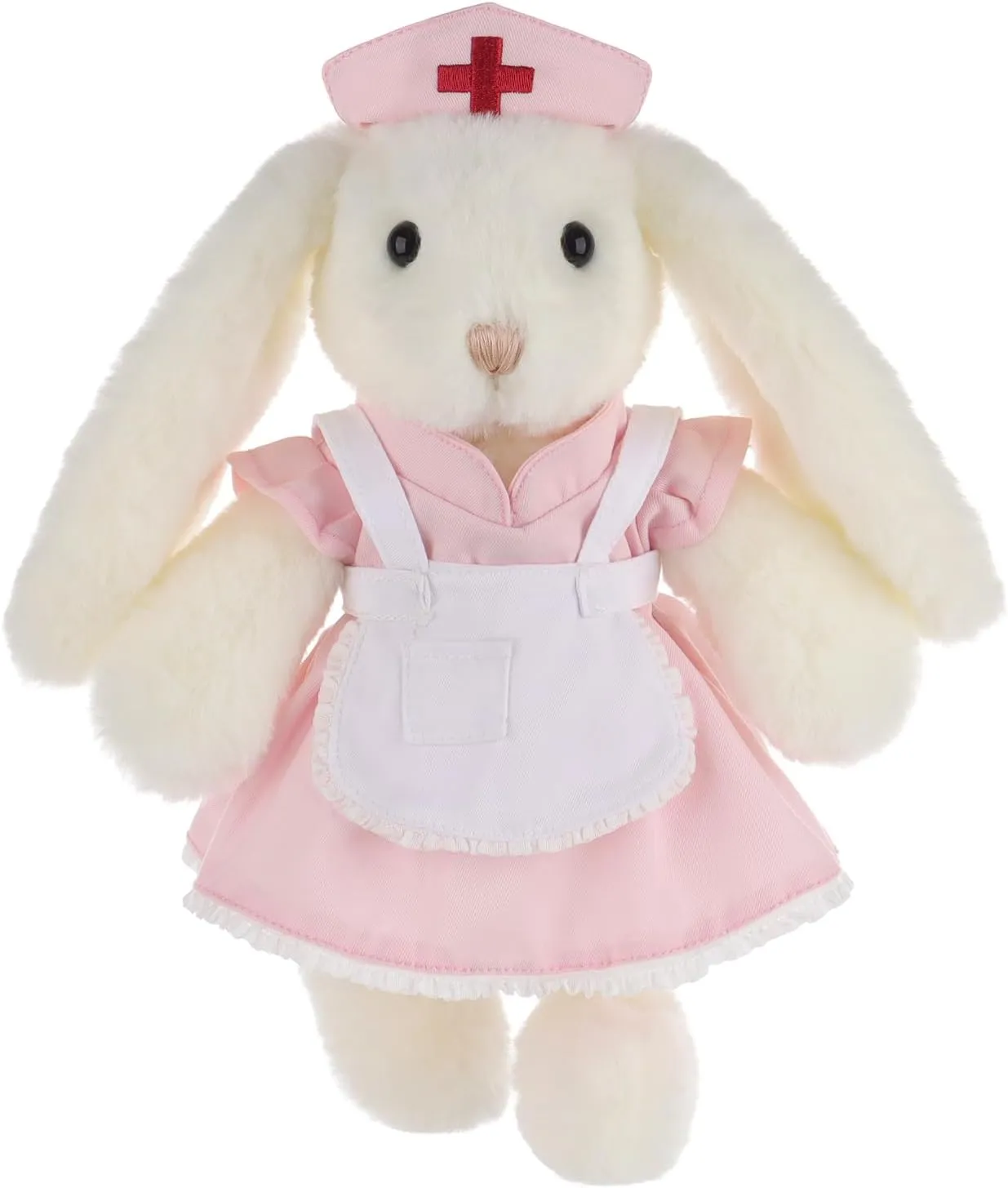 Apricot Lamb Nurse Bunny Stuffed Animals for Kids, Soft Cute Plush Toys for Baby Girl and Boy, Fluffy Nurse Bunny