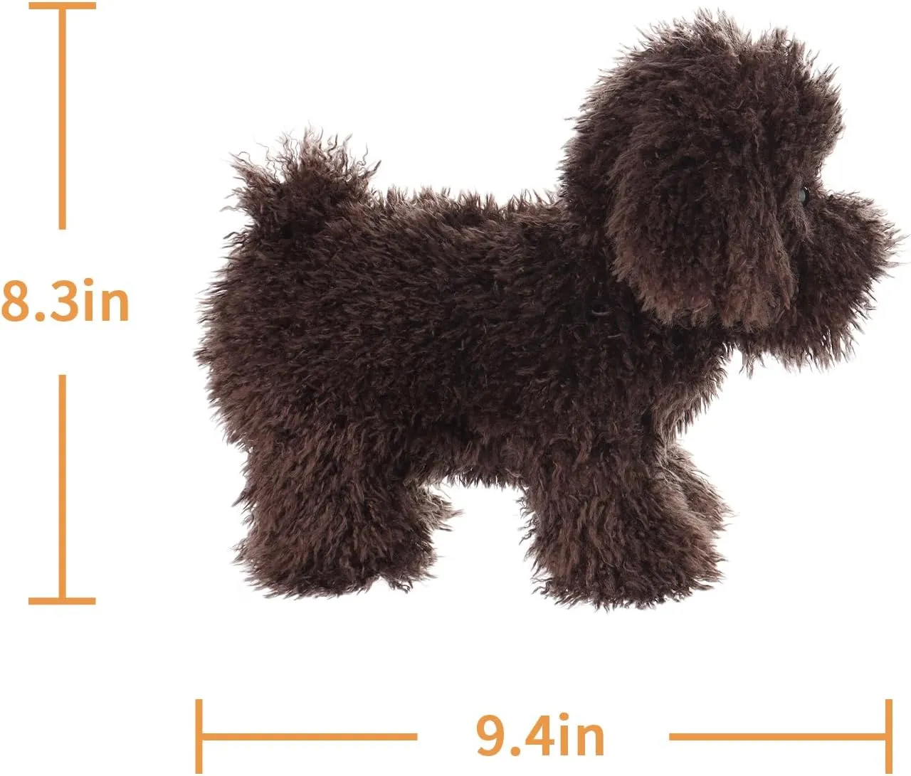 Apricot Lamb Toys Plush Dark Coffee Poodle Dog Puppy Stuffed Animal Soft Cuddly Perfect for Child 8.3 Inches
