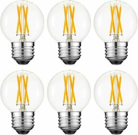 Arberlic G16.5 Light Bulb LED,4W E26 LED Bulb dimmable Equivalent E26 40 watt Light Bulb,Warm White 2700K,400lm,CRI85 ,AC120V,Edison Style,Clear Glass,Flicker Free,Pack of 6