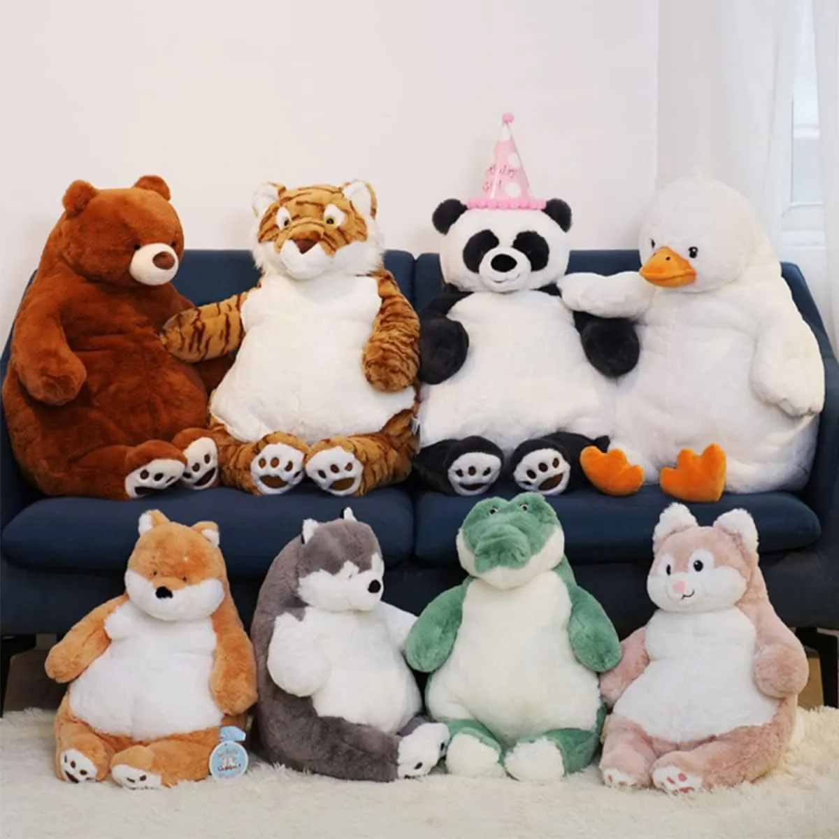 ARELUX 14in Cute Penguin Plush Stuffed Animal Hugging Pillow: Soft Large Sleeping Body Warm Fluffy Pillow Adorable Chubby Penguin Plushie Toy Creative for Friends Dormitory