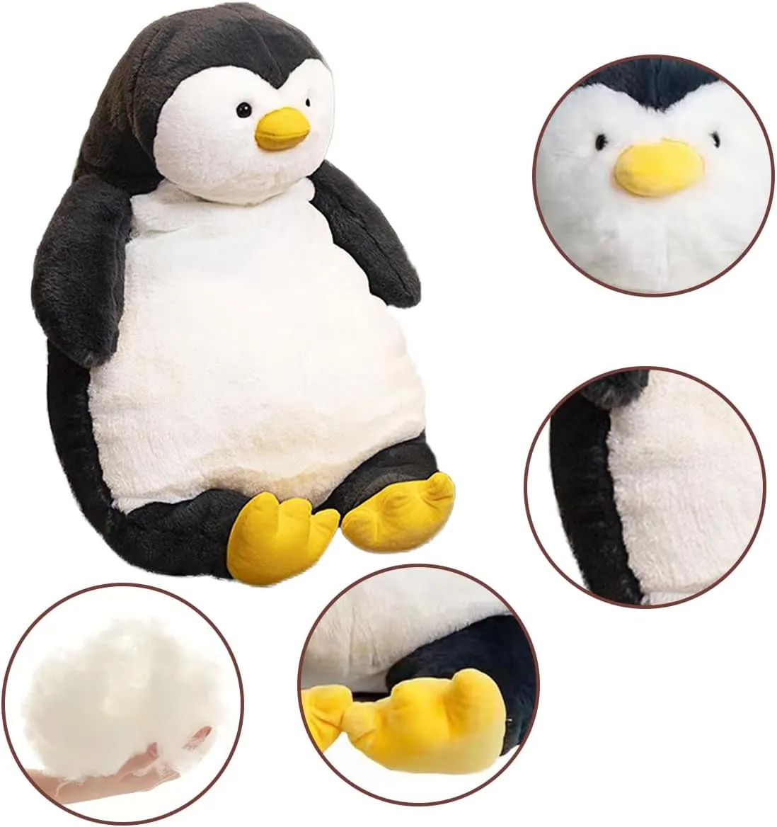 ARELUX 14in Cute Penguin Plush Stuffed Animal Hugging Pillow: Soft Large Sleeping Body Warm Fluffy Pillow Adorable Chubby Penguin Plushie Toy Creative for Friends Dormitory