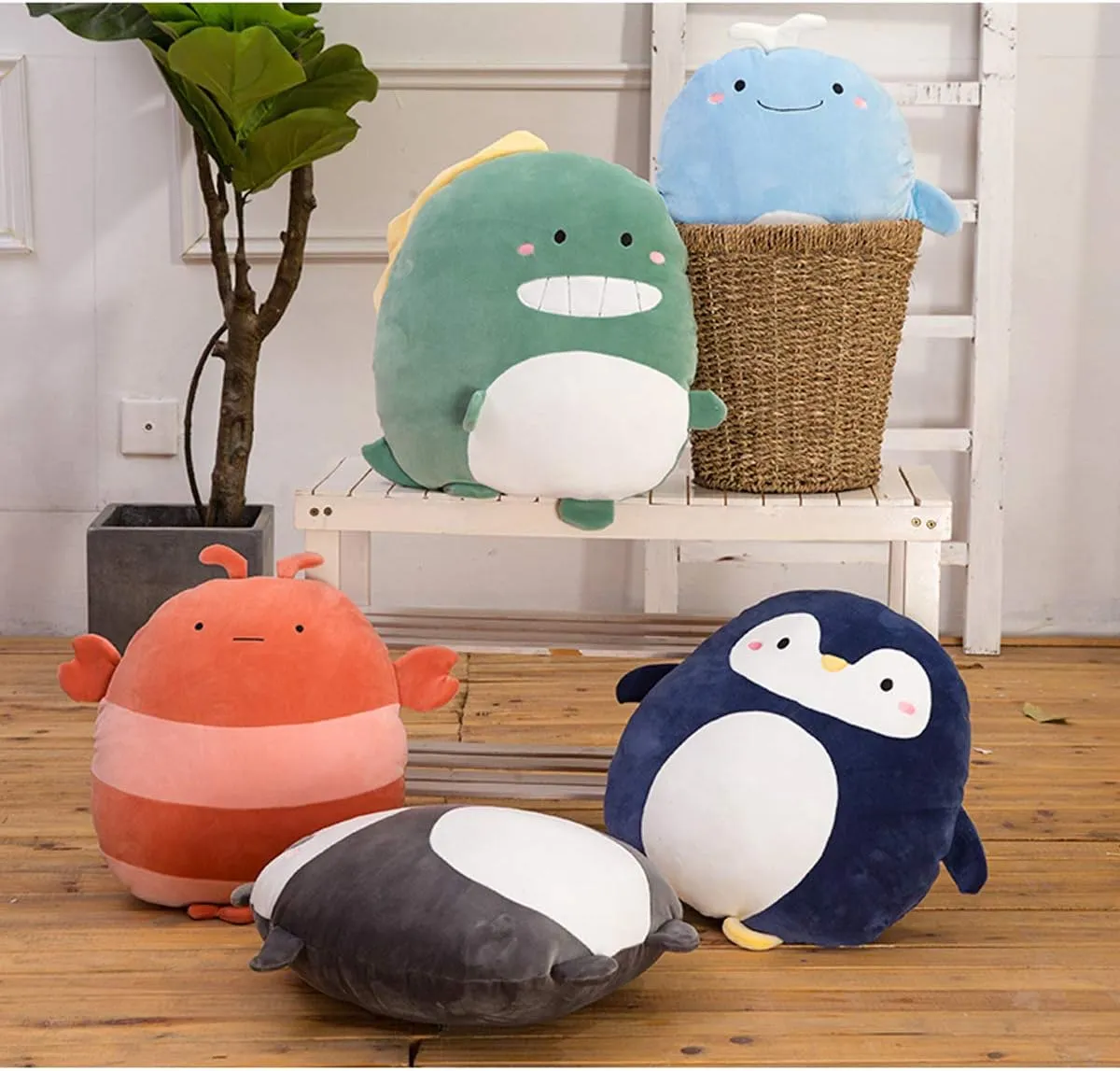 ARELUX 16 inch Soft Penguin Anime Plush Pillow Cute Stuffed Animal Plush Toy Kawaii Plushies Room Decor Christmas Decorations Gifts for Women Kids Birthday
